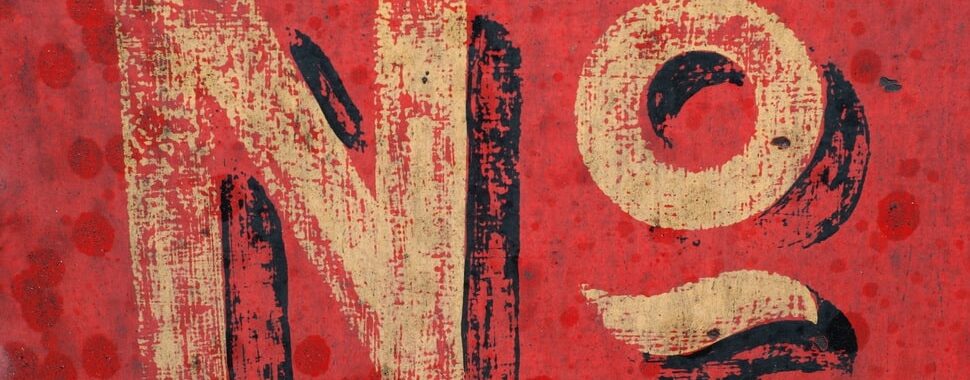 painting of the word no on the wall